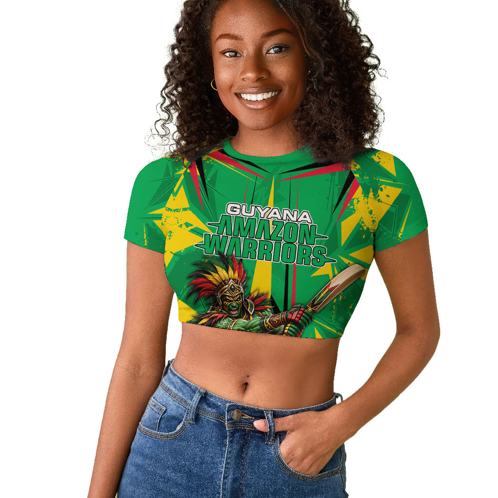 Personalized Guyana Cricket Raglan Cropped T shirt Amazon Warriors Tribal Mascot Sports