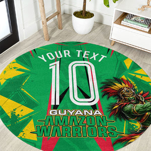 Personalized Guyana Cricket Round Carpet Amazon Warriors Tribal Mascot Sports