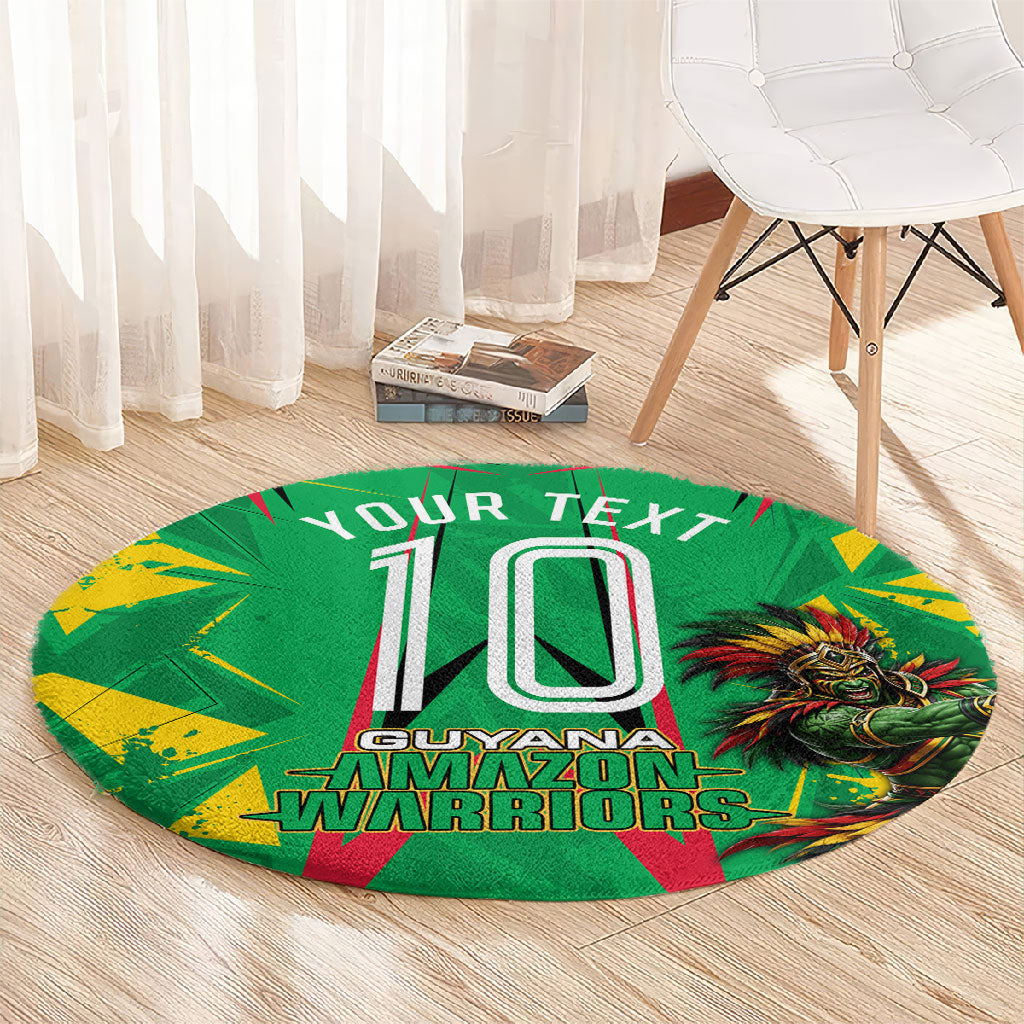 Personalized Guyana Cricket Round Carpet Amazon Warriors Tribal Mascot Sports