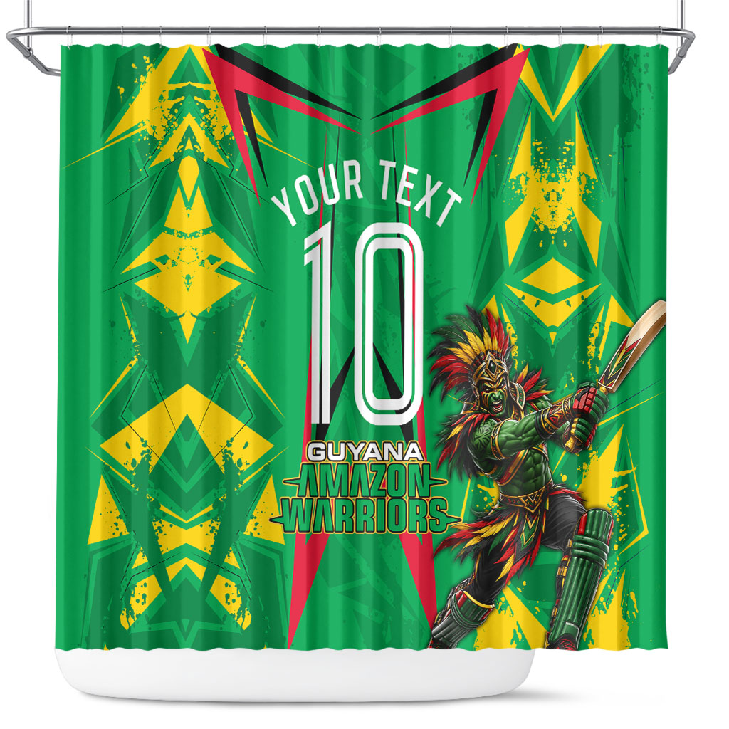 Personalized Guyana Cricket Shower Curtain Amazon Warriors Tribal Mascot Sports