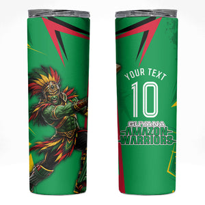 Personalized Guyana Cricket Skinny Tumbler Amazon Warriors Tribal Mascot Sports