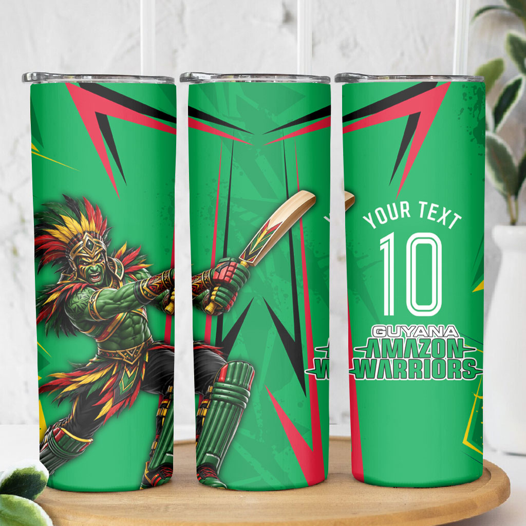Personalized Guyana Cricket Skinny Tumbler Amazon Warriors Tribal Mascot Sports