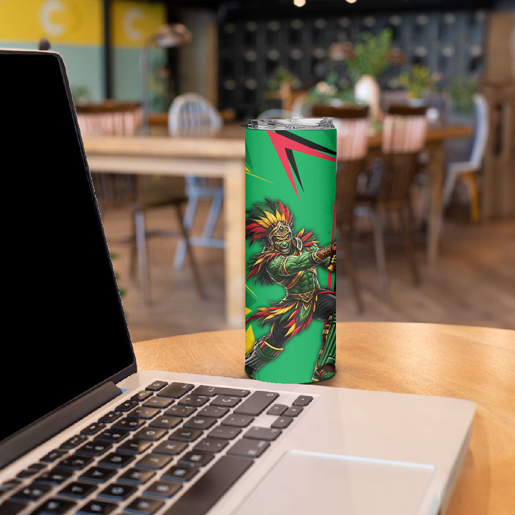 Personalized Guyana Cricket Skinny Tumbler Amazon Warriors Tribal Mascot Sports