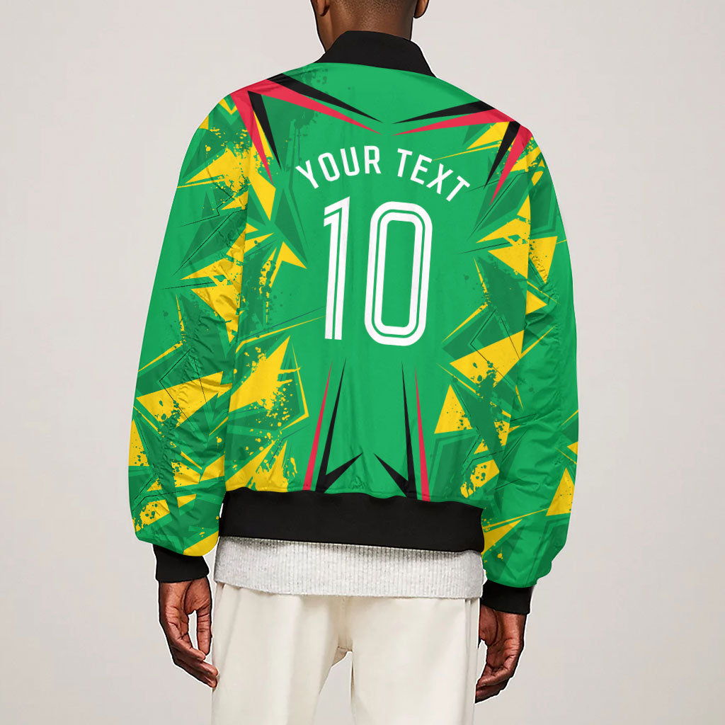 Personalized Guyana Cricket Sleeve Zip Bomber Jacket Amazon Warriors Tribal Mascot Sports
