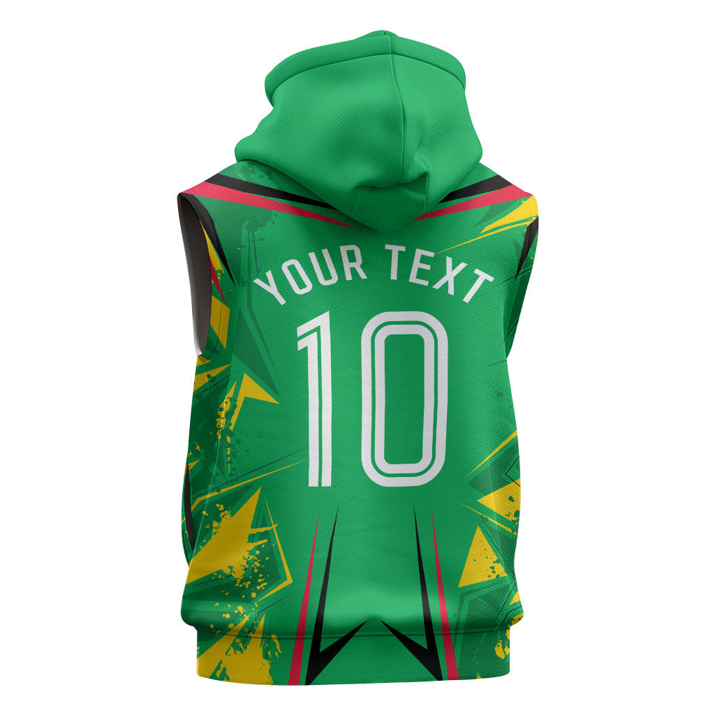 Personalized Guyana Cricket Sleeveless Zip Hoodie Amazon Warriors Tribal Mascot Sports