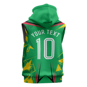 Personalized Guyana Cricket Sleeveless Zip Hoodie Amazon Warriors Tribal Mascot Sports