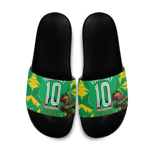Personalized Guyana Cricket Slide Sandals Amazon Warriors Tribal Mascot Sports