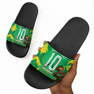 Personalized Guyana Cricket Slide Sandals Amazon Warriors Tribal Mascot Sports