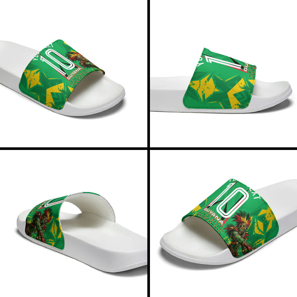 Personalized Guyana Cricket Slide Sandals Amazon Warriors Tribal Mascot Sports