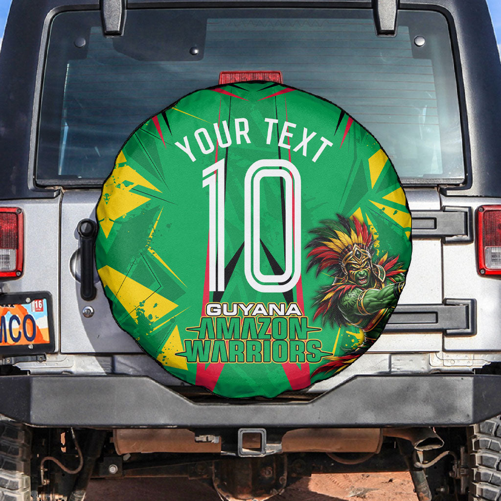 Personalized Guyana Cricket Spare Tire Cover Amazon Warriors Tribal Mascot Sports