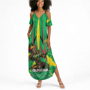 Personalized Guyana Cricket Summer Maxi Dress Amazon Warriors Tribal Mascot Sports
