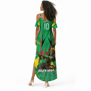 Personalized Guyana Cricket Summer Maxi Dress Amazon Warriors Tribal Mascot Sports
