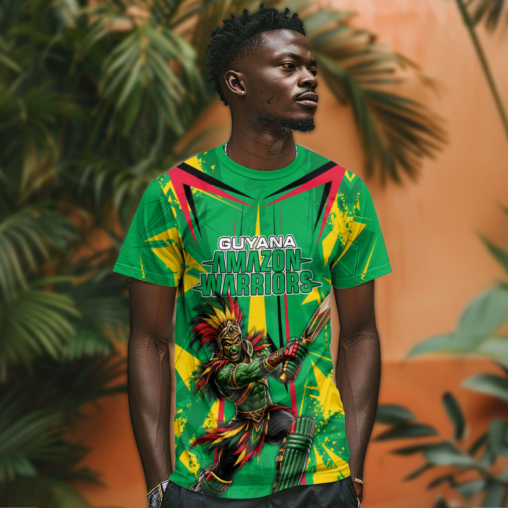 Personalized Guyana Cricket T shirt Amazon Warriors Tribal Mascot Sports