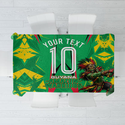 Personalized Guyana Cricket Tablecloth Amazon Warriors Tribal Mascot Sports