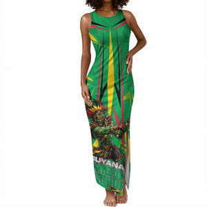 Personalized Guyana Cricket Tank Maxi Dress Amazon Warriors Tribal Mascot Sports
