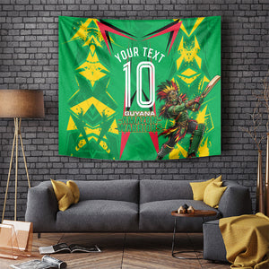 Personalized Guyana Cricket Tapestry Amazon Warriors Tribal Mascot Sports