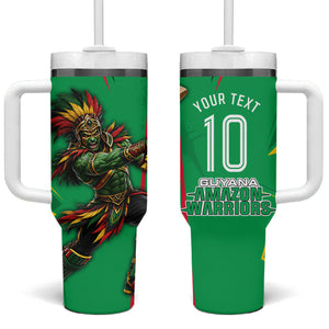 Personalized Guyana Cricket Tumbler With Handle Amazon Warriors Tribal Mascot Sports