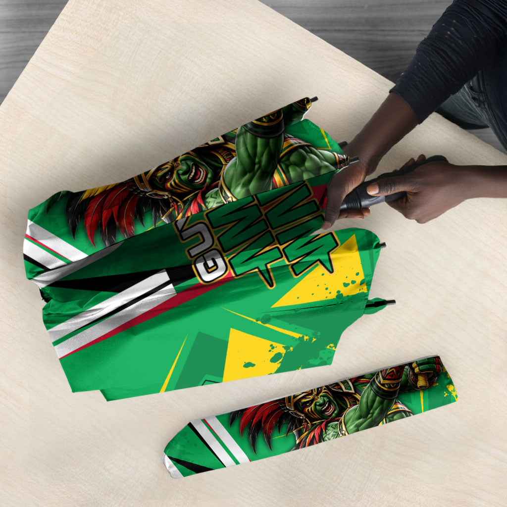 Personalized Guyana Cricket Umbrella Amazon Warriors Tribal Mascot Sports