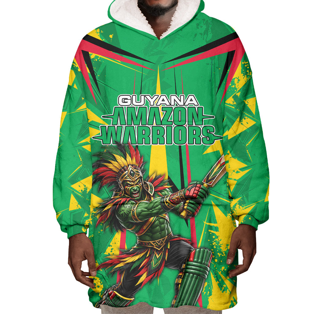 Personalized Guyana Cricket Wearable Blanket Hoodie Amazon Warriors Tribal Mascot Sports