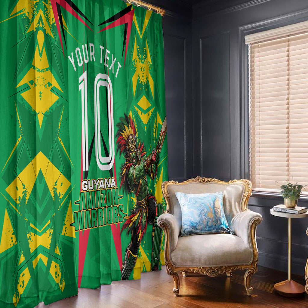 Personalized Guyana Cricket Window Curtain Amazon Warriors Tribal Mascot Sports