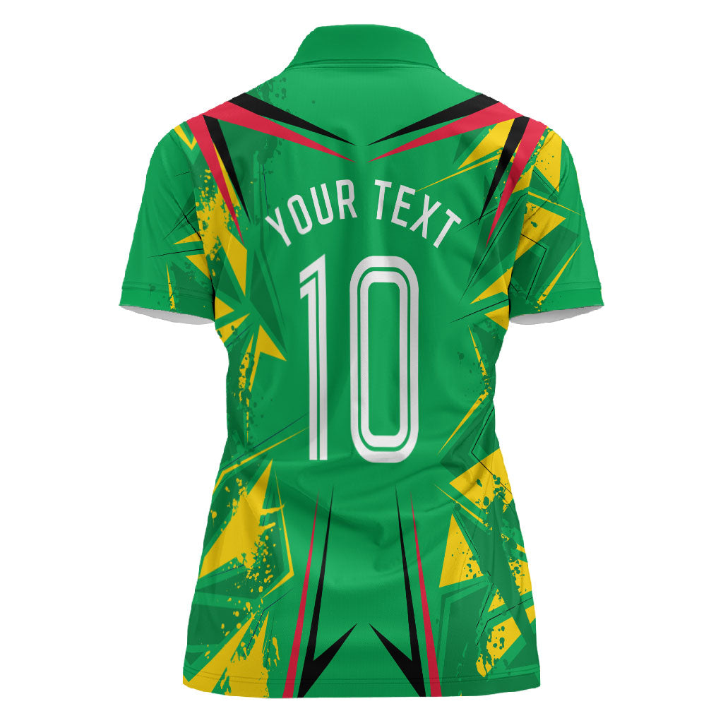Personalized Guyana Cricket Women Polo Shirt Amazon Warriors Tribal Mascot Sports