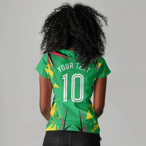 Personalized Guyana Cricket Women V-Neck T-Shirt Amazon Warriors Tribal Mascot Sports