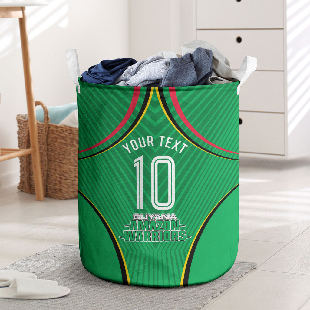 Personalized Guyana Cricket Amazon Warriors Laundry Basket Modern Geometric Sports Fan