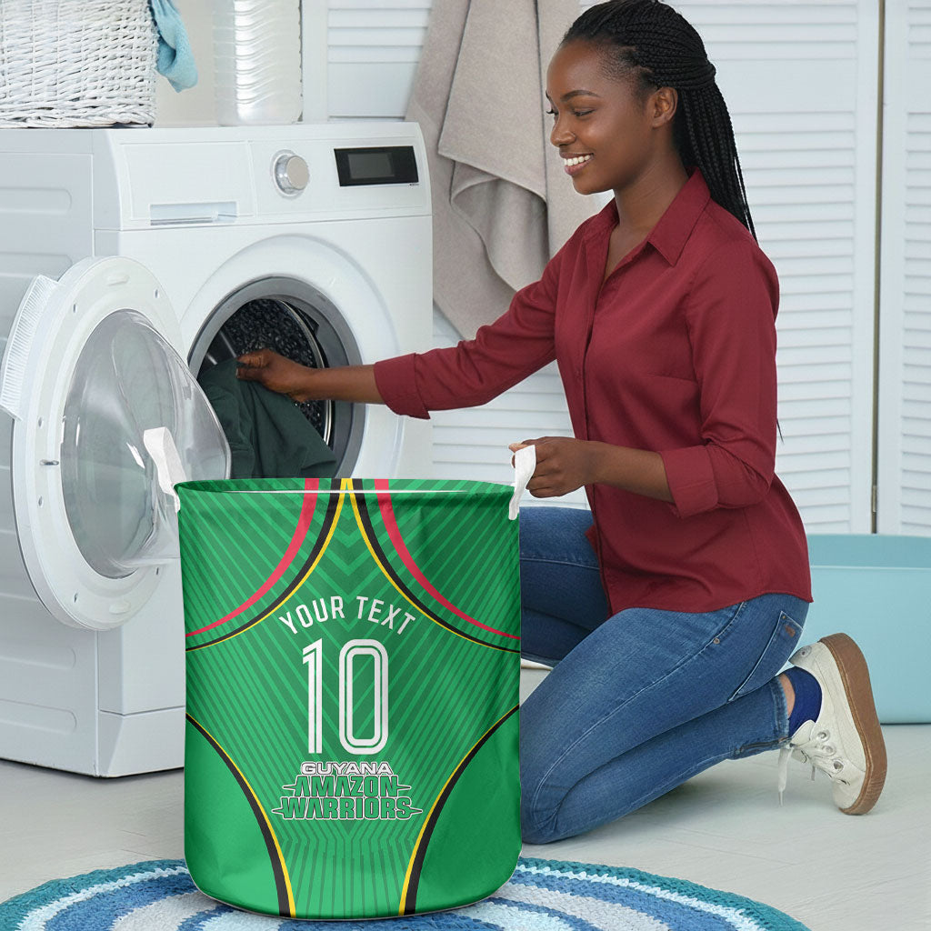 Personalized Guyana Cricket Amazon Warriors Laundry Basket Modern Geometric Sports Fan