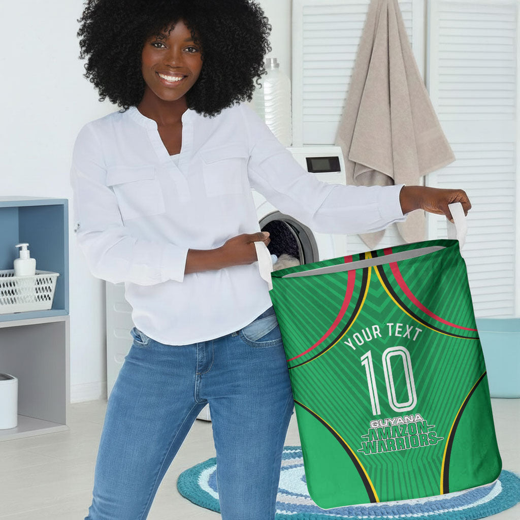 Personalized Guyana Cricket Amazon Warriors Laundry Basket Modern Geometric Sports Fan