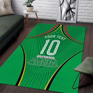 Personalized Guyana Cricket Amazon Warriors Area Rug Modern Geometric Sports Fan