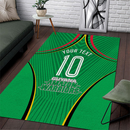 Personalized Guyana Cricket Amazon Warriors Area Rug Modern Geometric Sports Fan