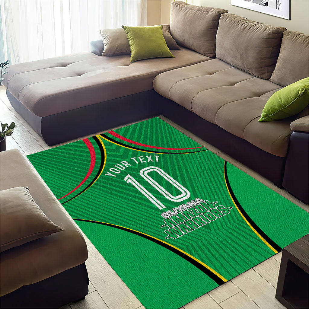 Personalized Guyana Cricket Amazon Warriors Area Rug Modern Geometric Sports Fan