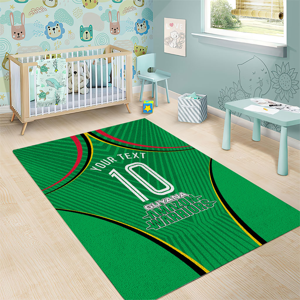 Personalized Guyana Cricket Amazon Warriors Area Rug Modern Geometric Sports Fan
