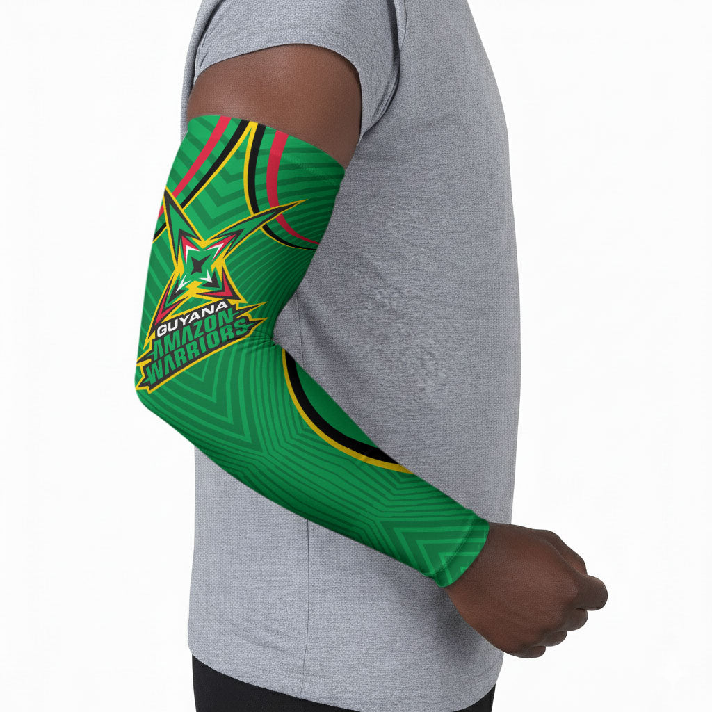 Personalized Guyana Cricket Amazon Warriors Arm Sleeves Modern Geometric Sports Fan