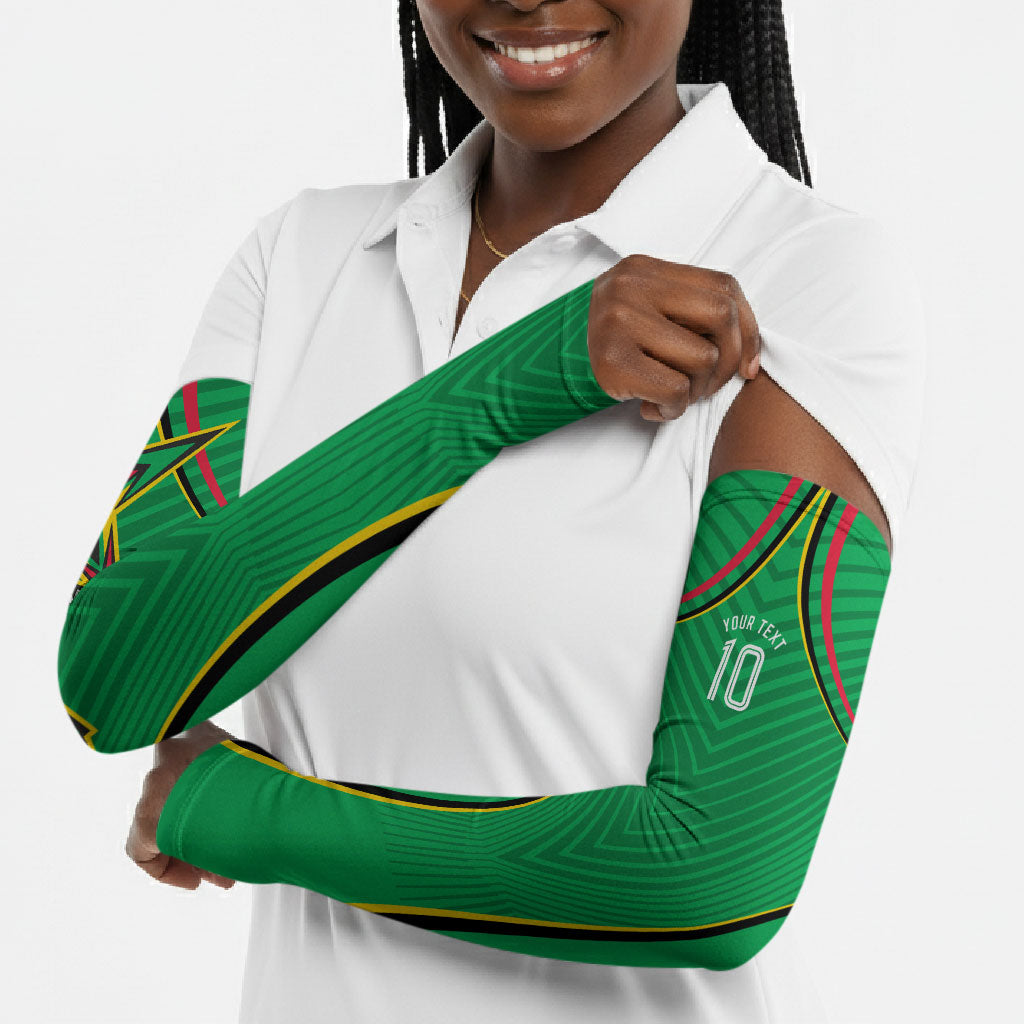 Personalized Guyana Cricket Amazon Warriors Arm Sleeves Modern Geometric Sports Fan