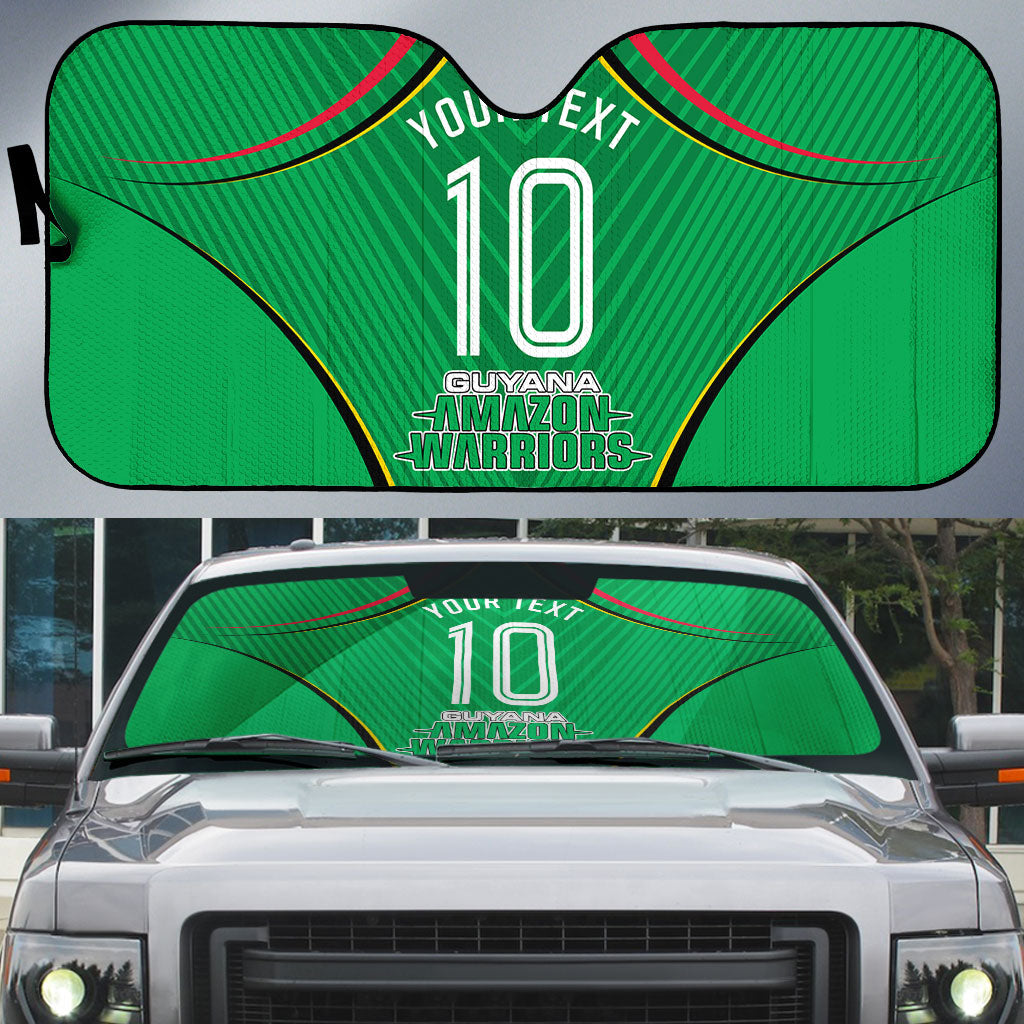 Personalized Guyana Cricket Amazon Warriors Auto Sun Shade Modern Geometric Sports Fan