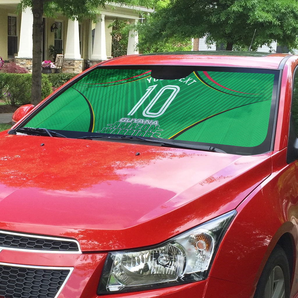 Personalized Guyana Cricket Amazon Warriors Auto Sun Shade Modern Geometric Sports Fan
