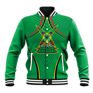 Personalized Guyana Cricket Amazon Warriors Baseball Jacket Modern Geometric Sports Fan