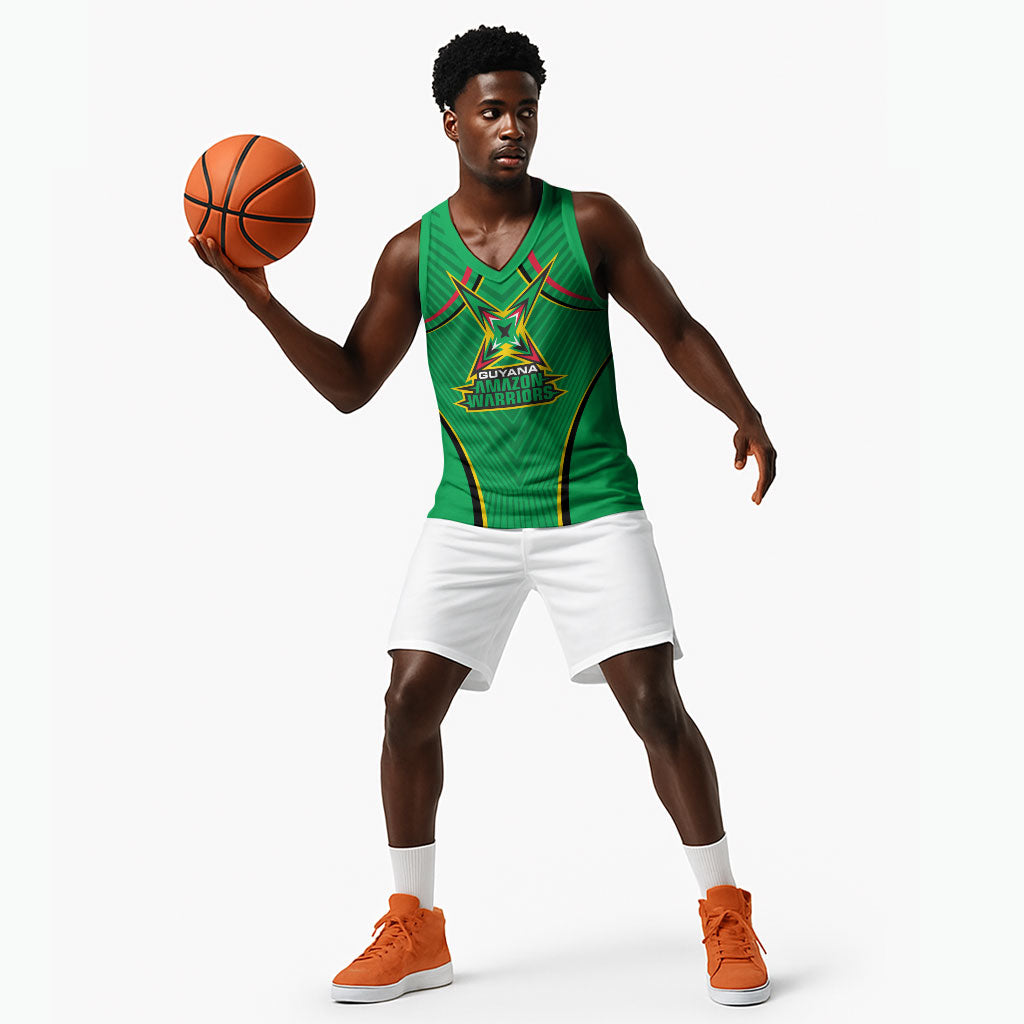Personalized Guyana Cricket Amazon Warriors Basketball Jersey Modern Geometric Sports Fan