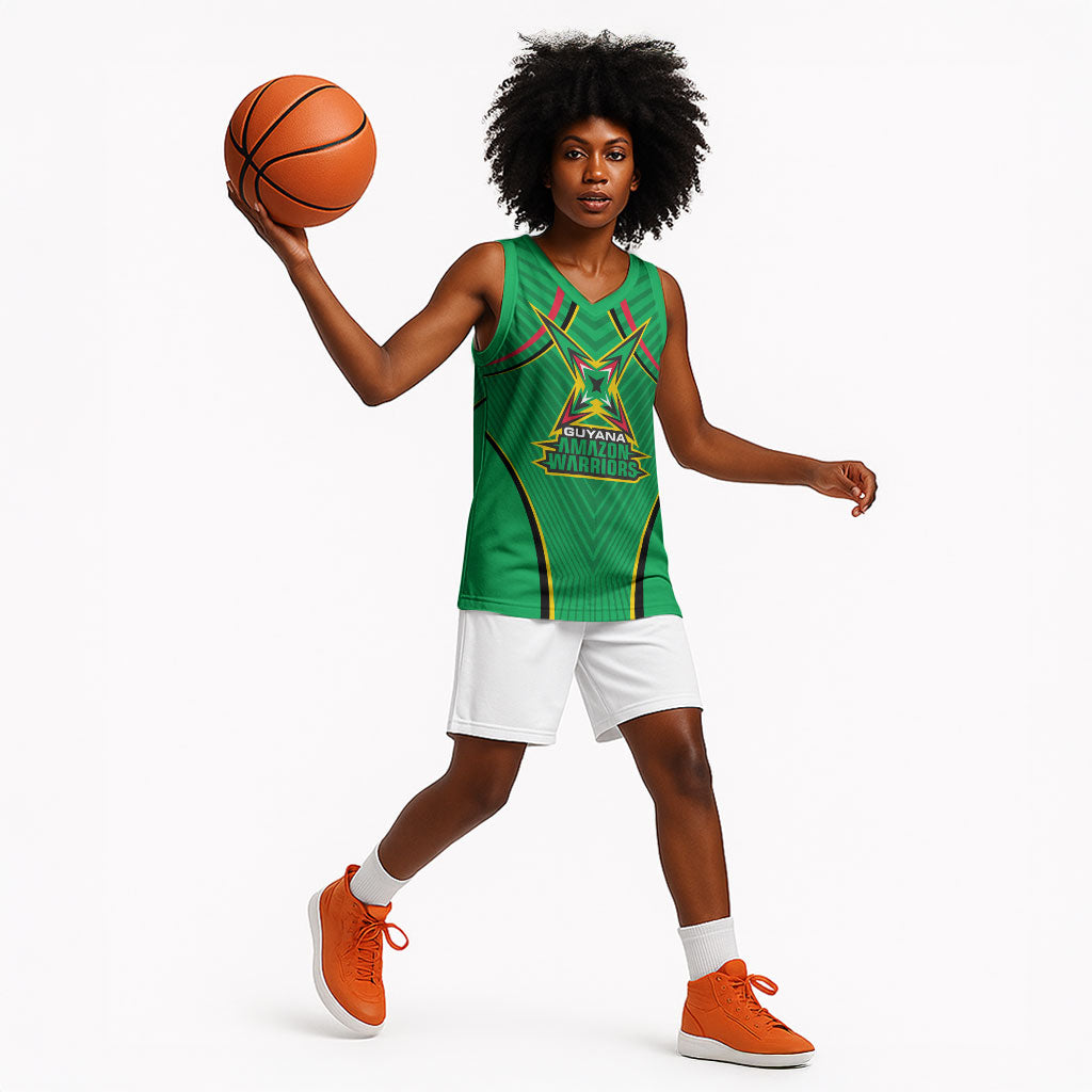 Personalized Guyana Cricket Amazon Warriors Basketball Jersey Modern Geometric Sports Fan