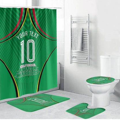 Personalized Guyana Cricket Amazon Warriors Bathroom Set Modern Geometric Sports Fan
