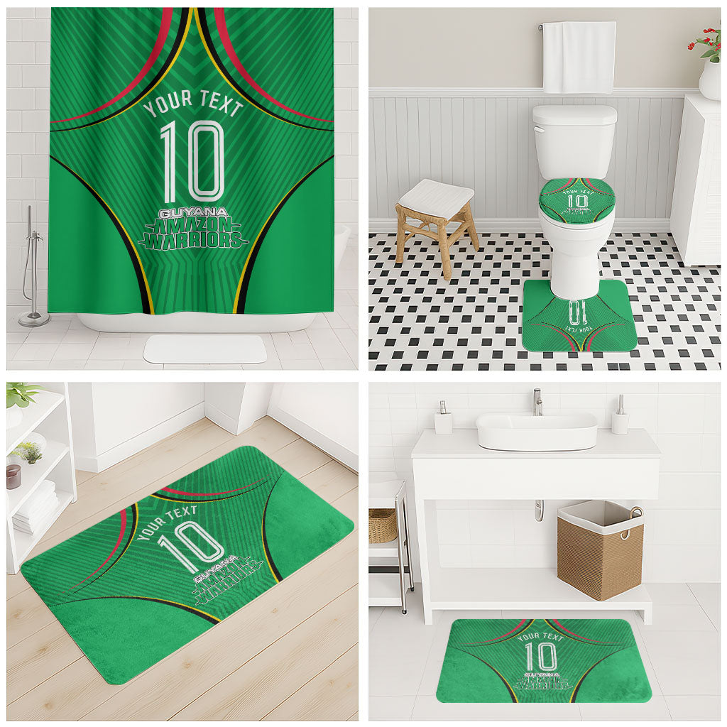 Personalized Guyana Cricket Amazon Warriors Bathroom Set Modern Geometric Sports Fan