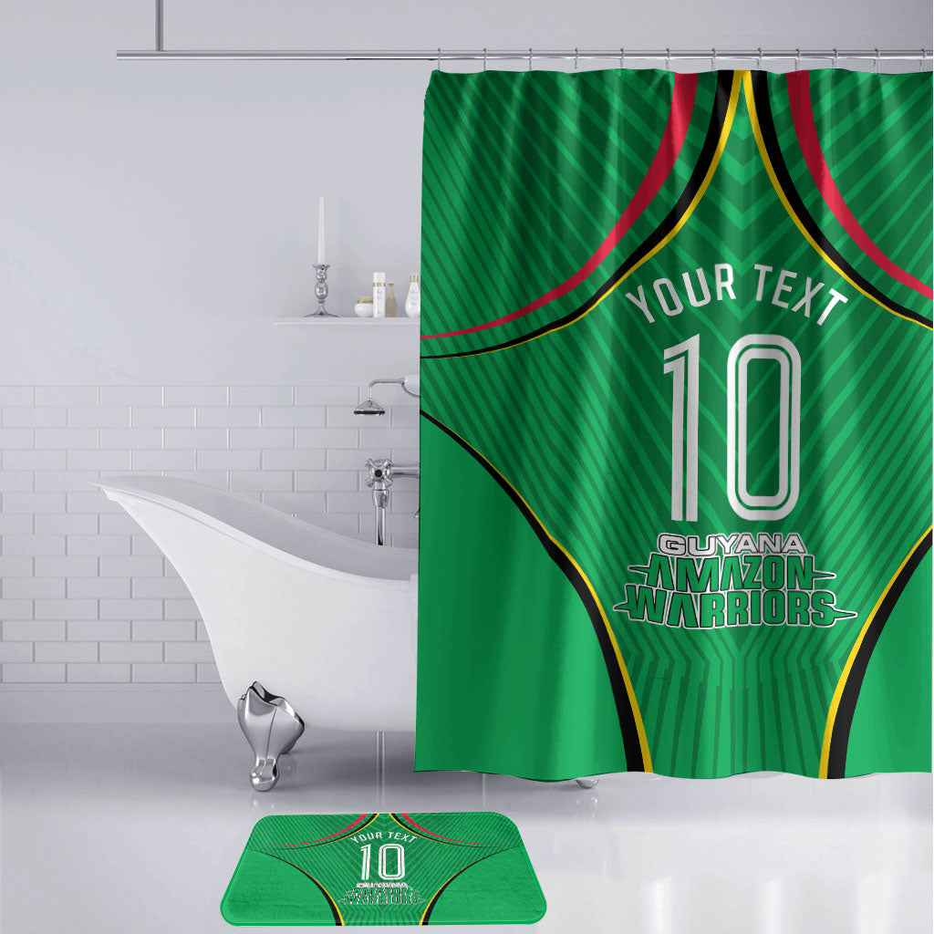 Personalized Guyana Cricket Amazon Warriors Bathroom Set Modern Geometric Sports Fan