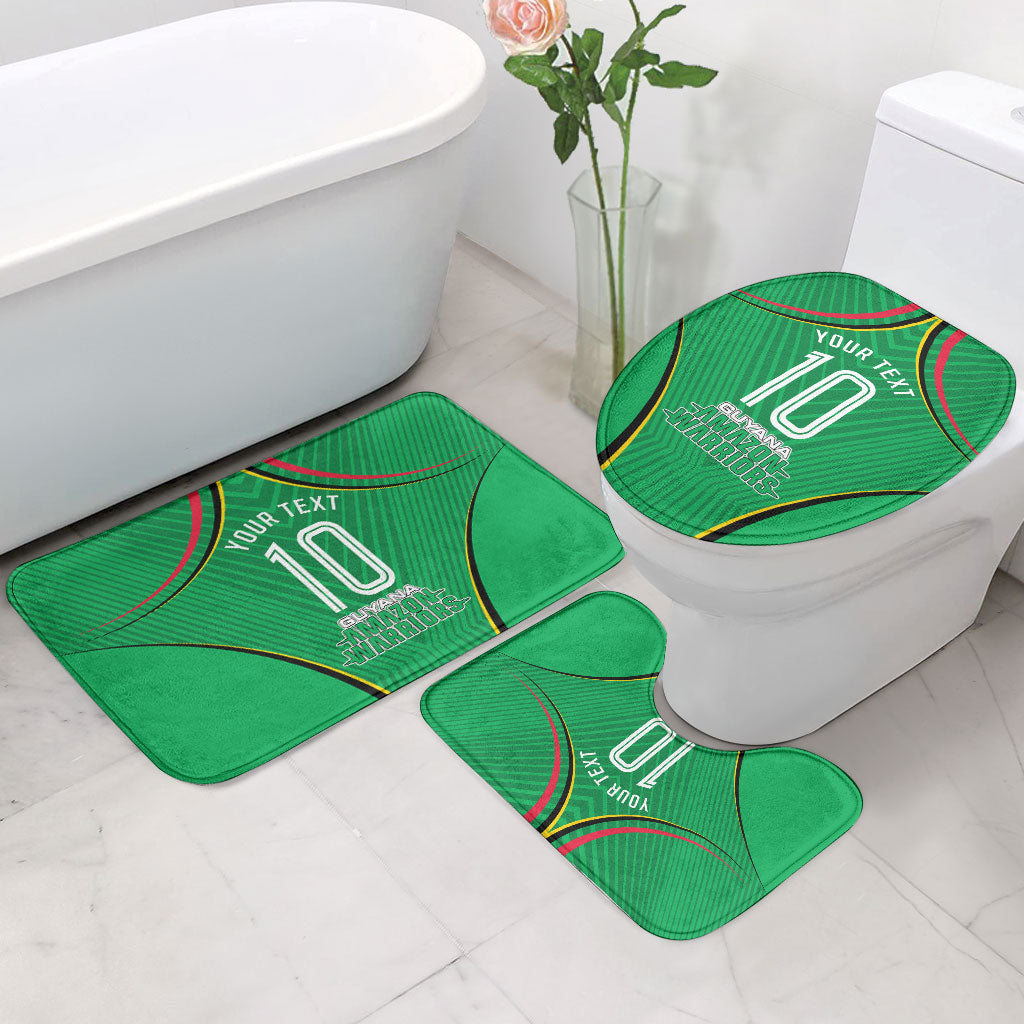 Personalized Guyana Cricket Amazon Warriors Bathroom Set Modern Geometric Sports Fan