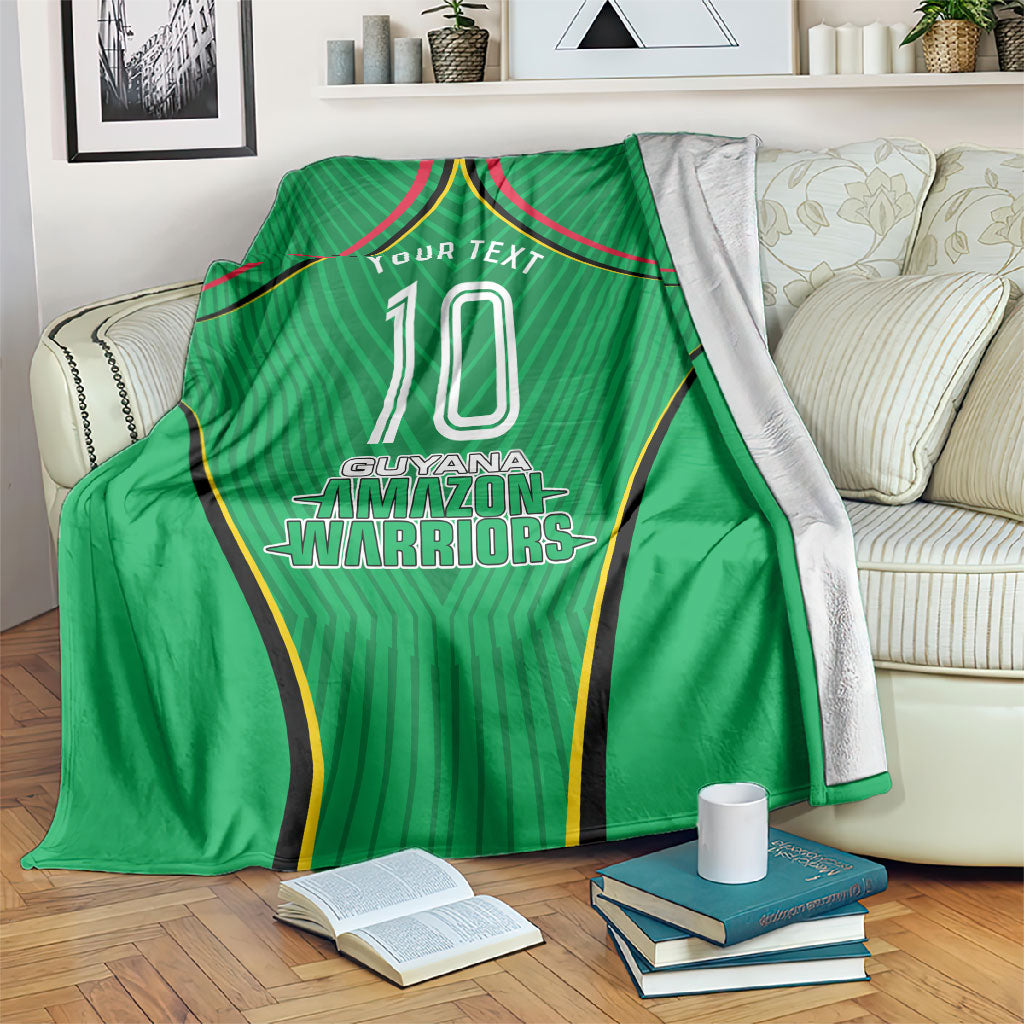 Personalized Guyana Cricket Amazon Warriors Blanket Modern Geometric Sports Fan