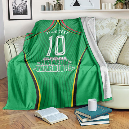 Personalized Guyana Cricket Amazon Warriors Blanket Modern Geometric Sports Fan