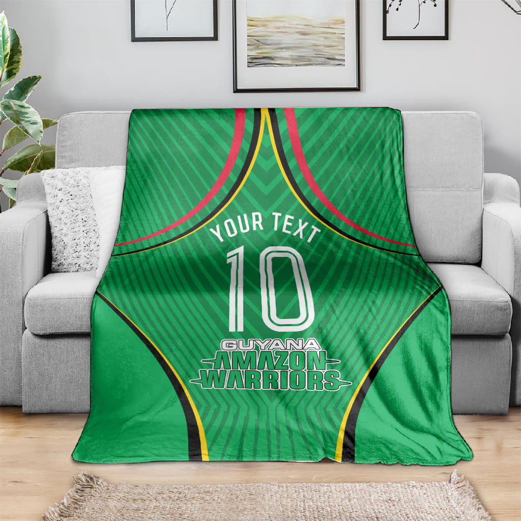 Personalized Guyana Cricket Amazon Warriors Blanket Modern Geometric Sports Fan