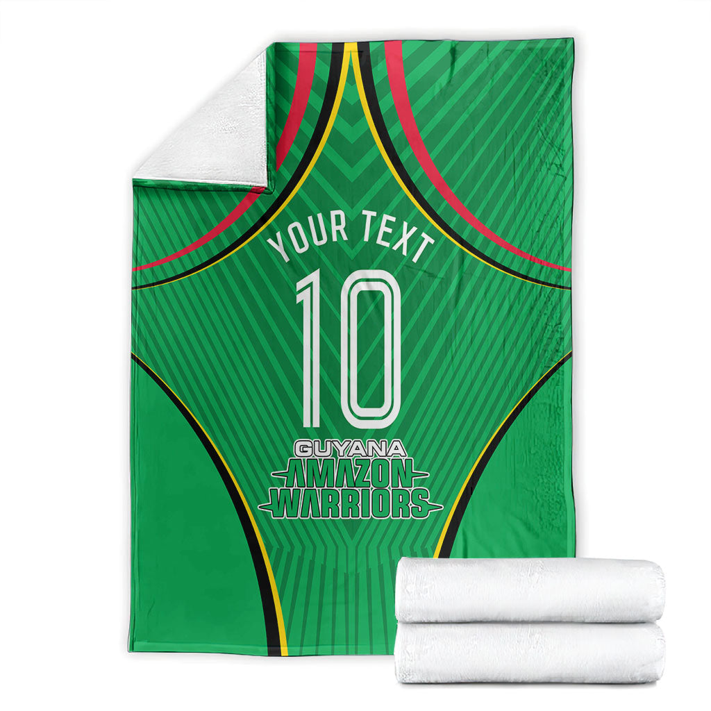 Personalized Guyana Cricket Amazon Warriors Blanket Modern Geometric Sports Fan