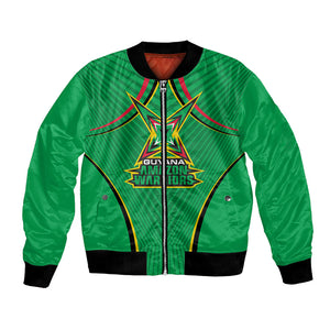 Personalized Guyana Cricket Amazon Warriors Bomber Jacket Modern Geometric Sports Fan