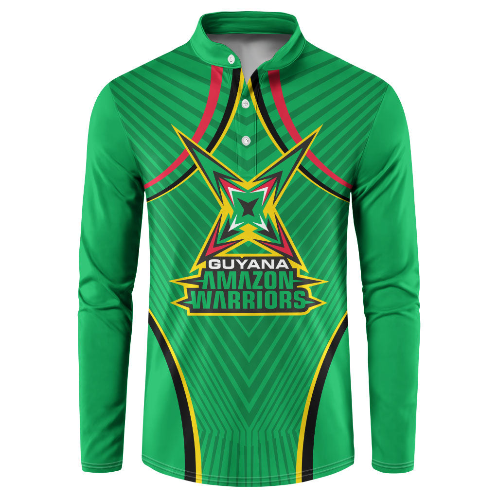 Personalized Guyana Cricket Amazon Warriors Button Sweatshirt Modern Geometric Sports Fan
